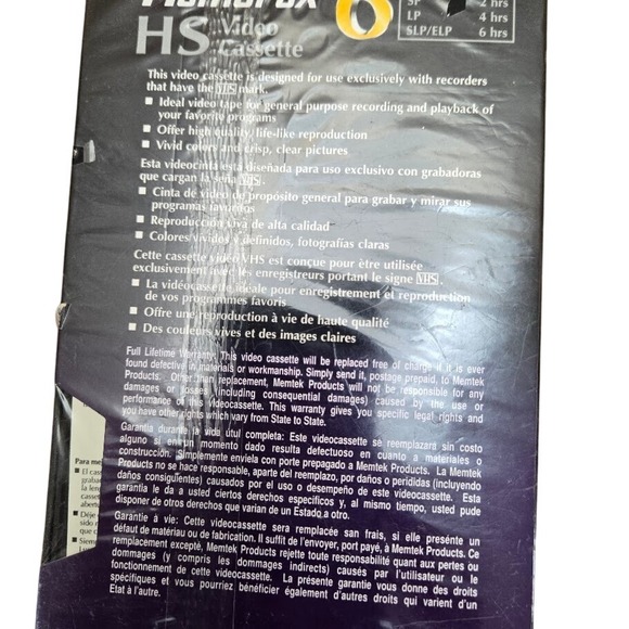 Memorex 6 Hours High Standard VHS Video Cassette T-120 Lot of 2 New‎ - Picture 7 of 7